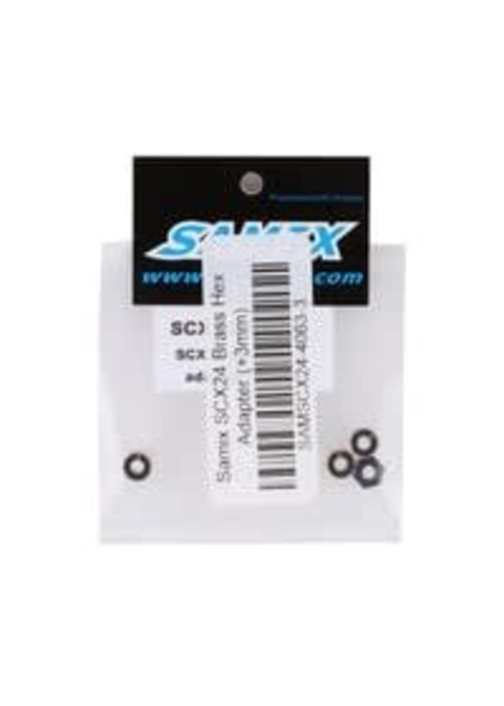 Samix SAMSCX24-4063-3 Samix SCX24 Brass Hex Adapter (4) (+3mm)