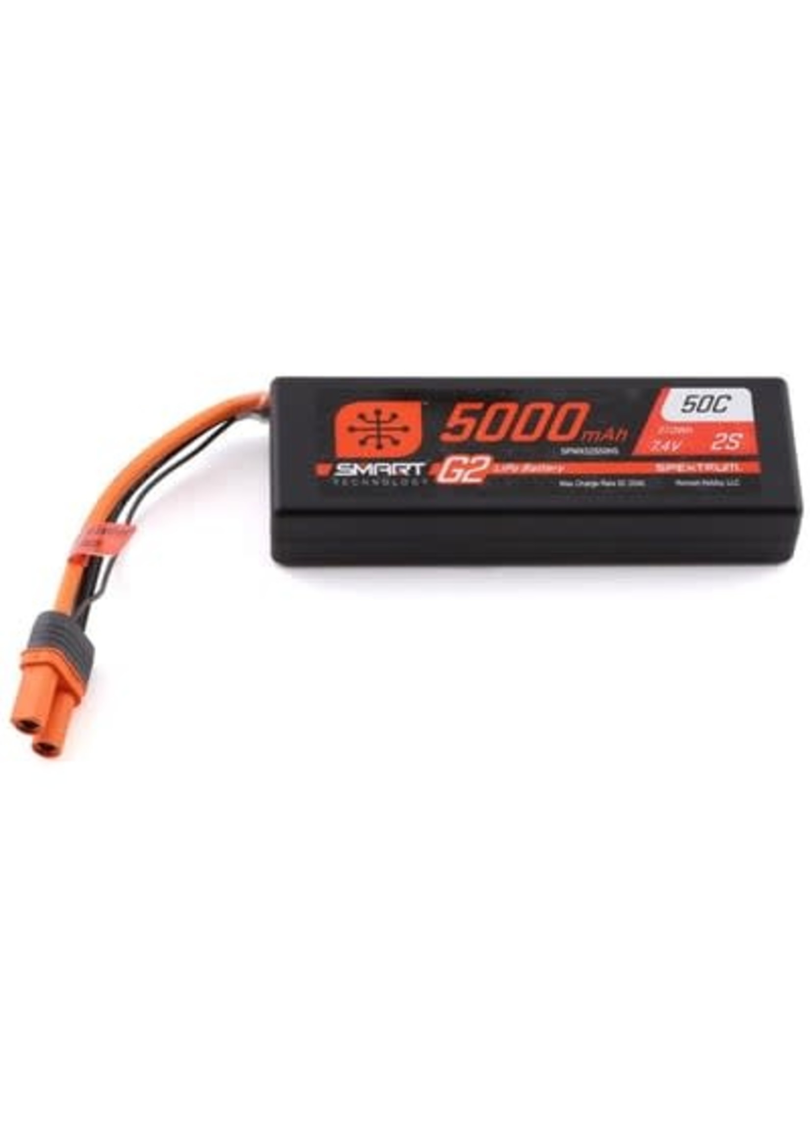 Spektrum SPMX52S50H5 Spektrum 7.4V 5000mAh 2S 50C Smart LiPo G2 Hard Case for IC5 SPMX52S50H5