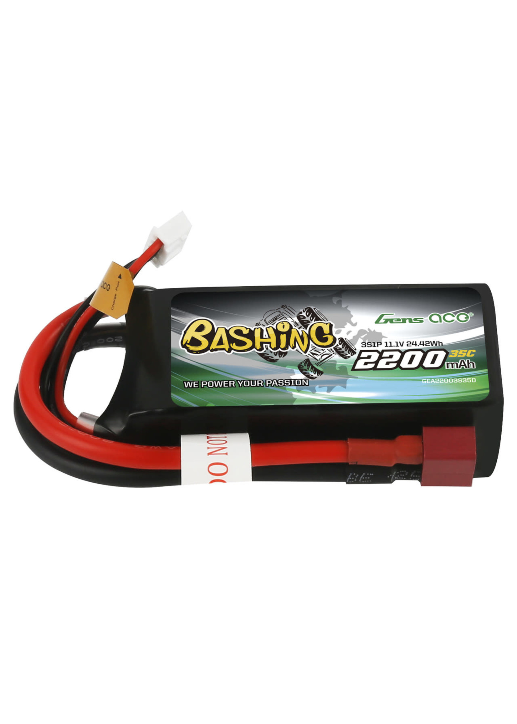 Gens ace Gens Ace Bashing 2200mAh 11.1V 35C 3S1P Lipo Battery Pack With Deans Plug