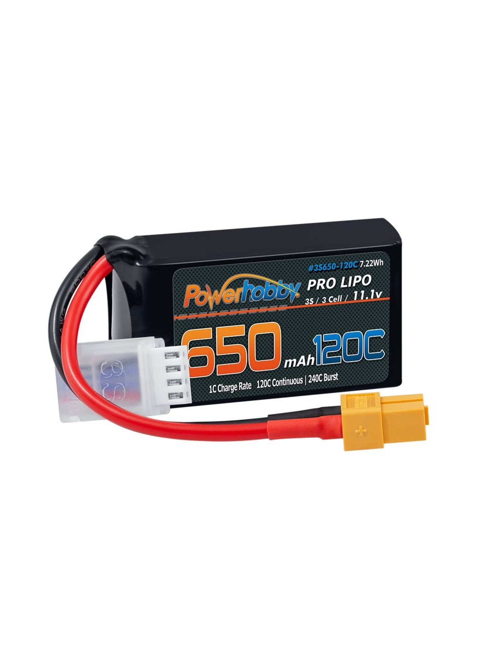 Power Hobby Powerhobby 3S 11.1V 650mAh 120C GRAPHENE Lipo Battery w XT60 Plug