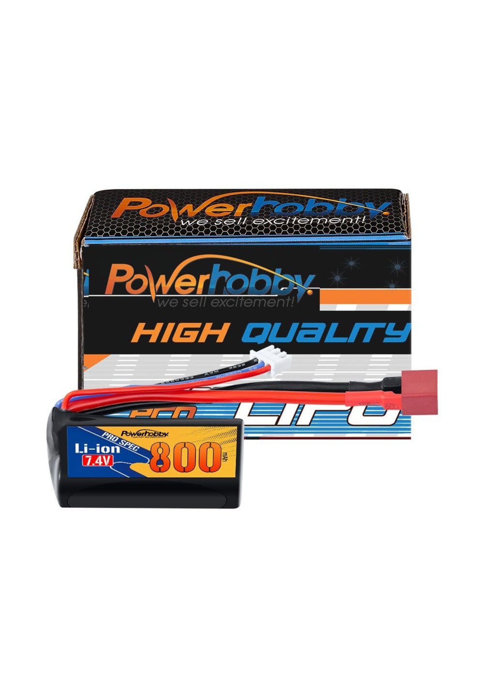 Power Hobby Powerhobby Li-ion 7.4V 800mAh Battery w Deans Plug