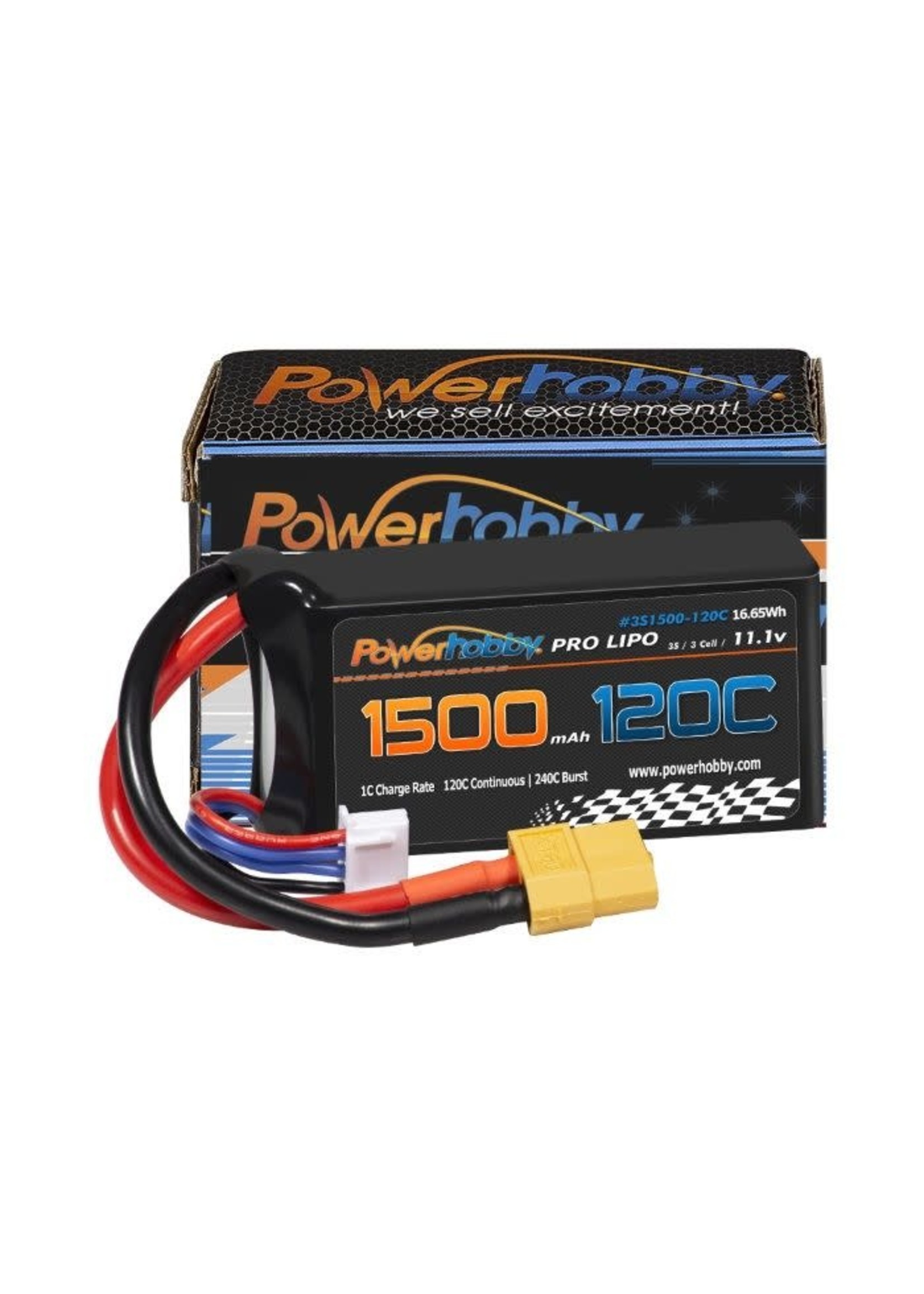 Power Hobby Powerhobby 3S 11.1V 1500mah 120C Lipo Battery w XT60 Plug