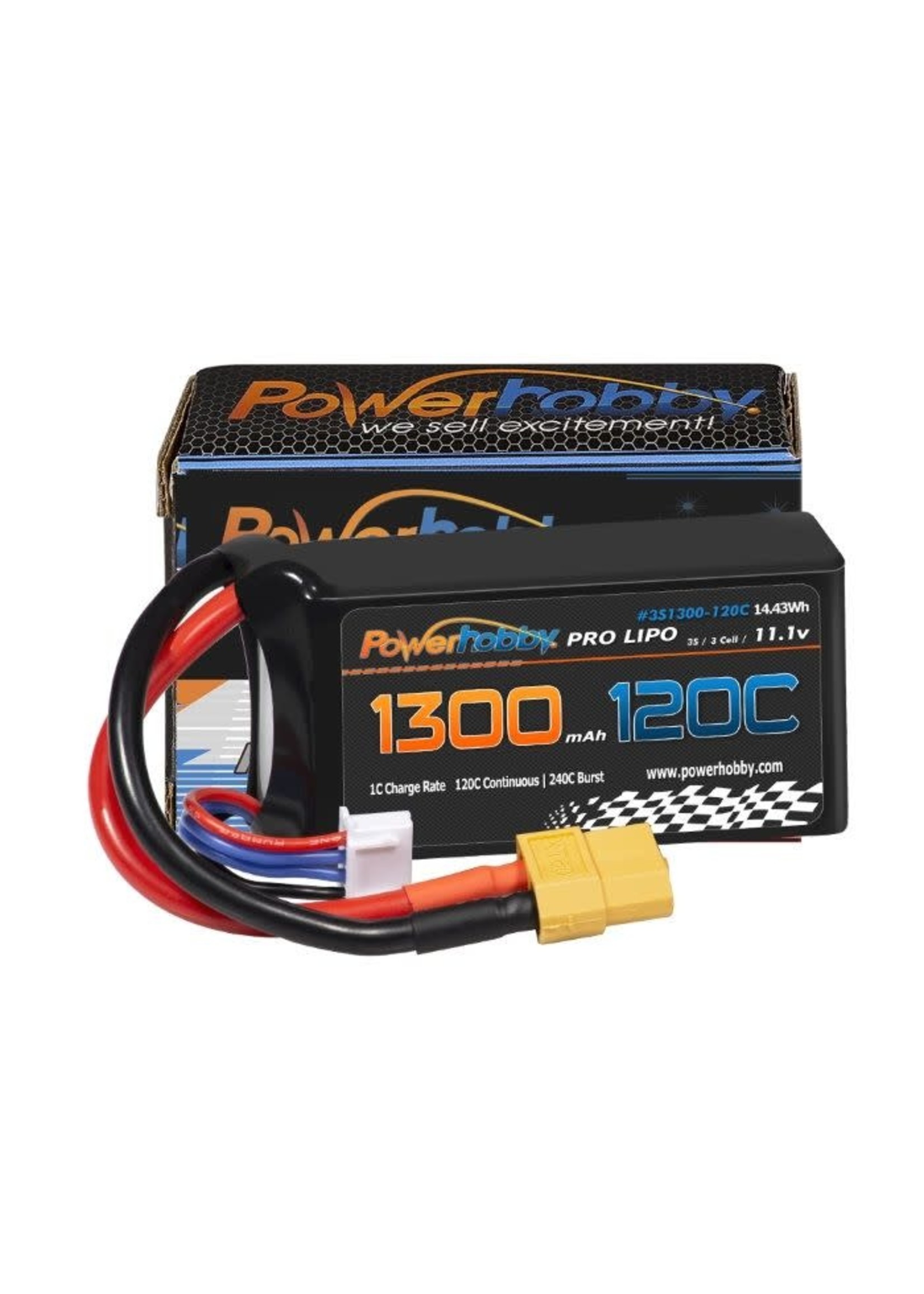 Power Hobby Powerhobby 3S 11.1V 1300mah 120C Lipo Battery w XT60 Plug
