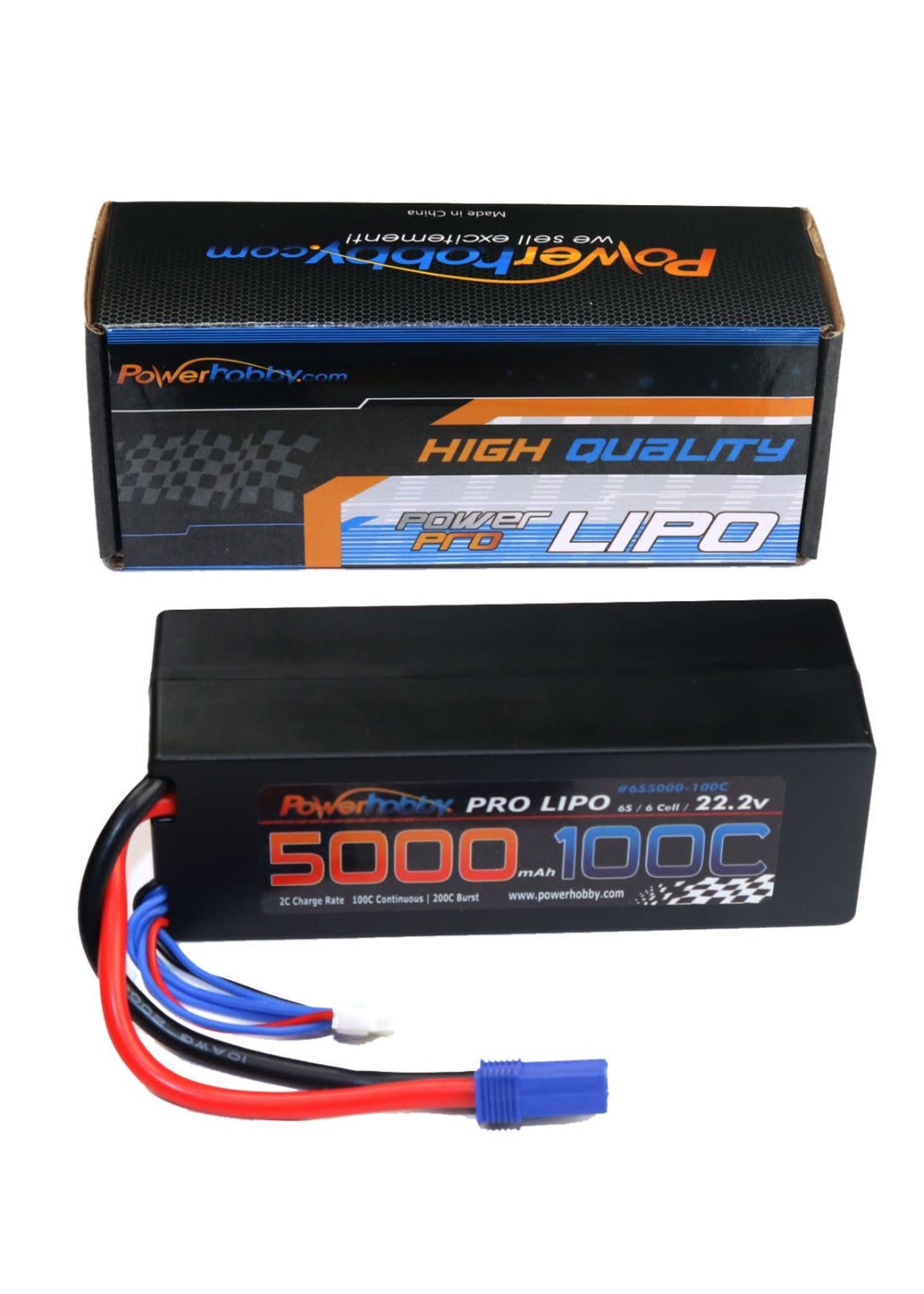 Power Hobby Powerhobby 6s 22.2v 5000mah 100c Lipo Battery w EC5 Plug Hard Case 6-Cell