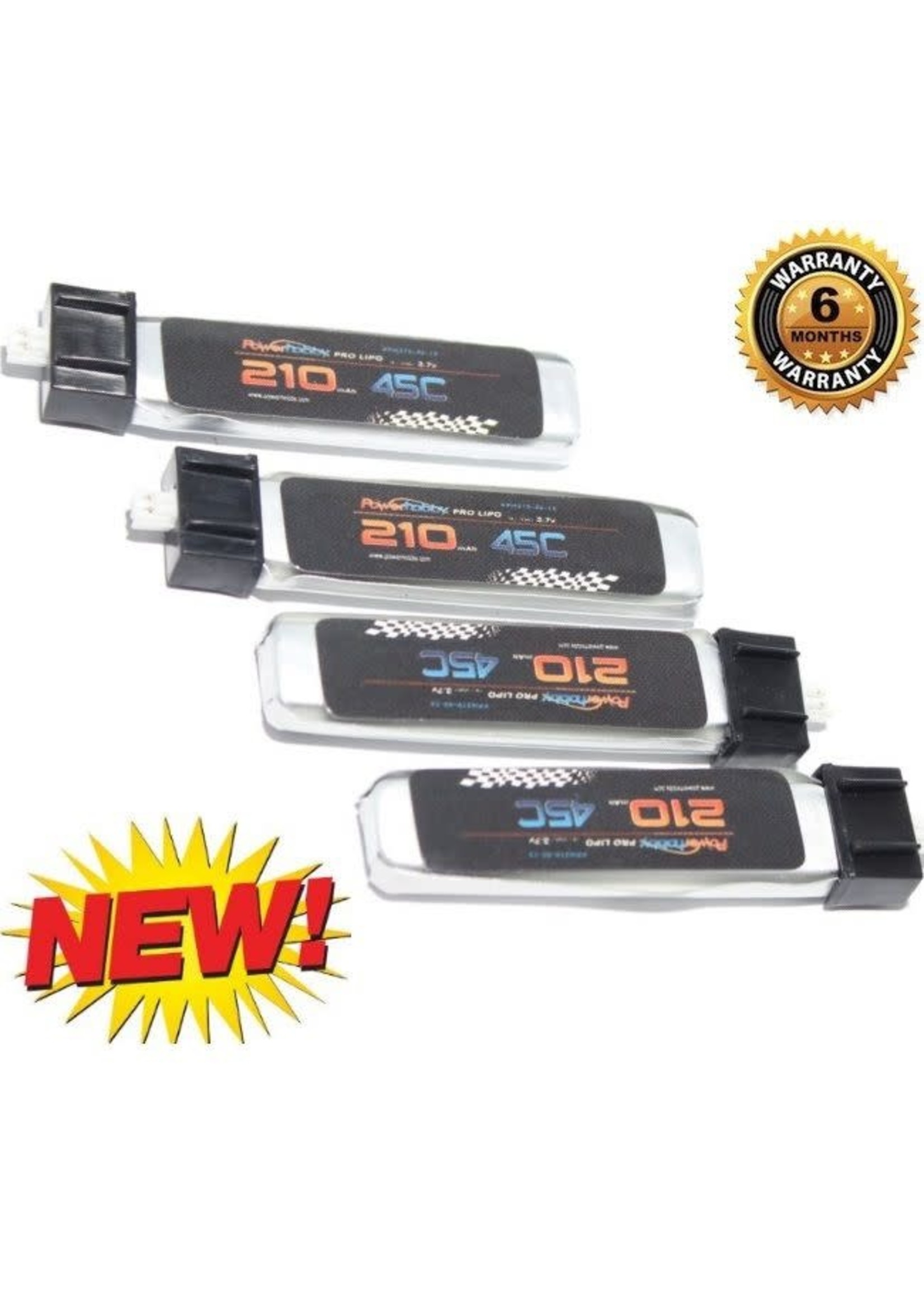 Power Hobby PowerHobby 1S 3.7V 210Mah 45C Lipo Battery 4 Pack