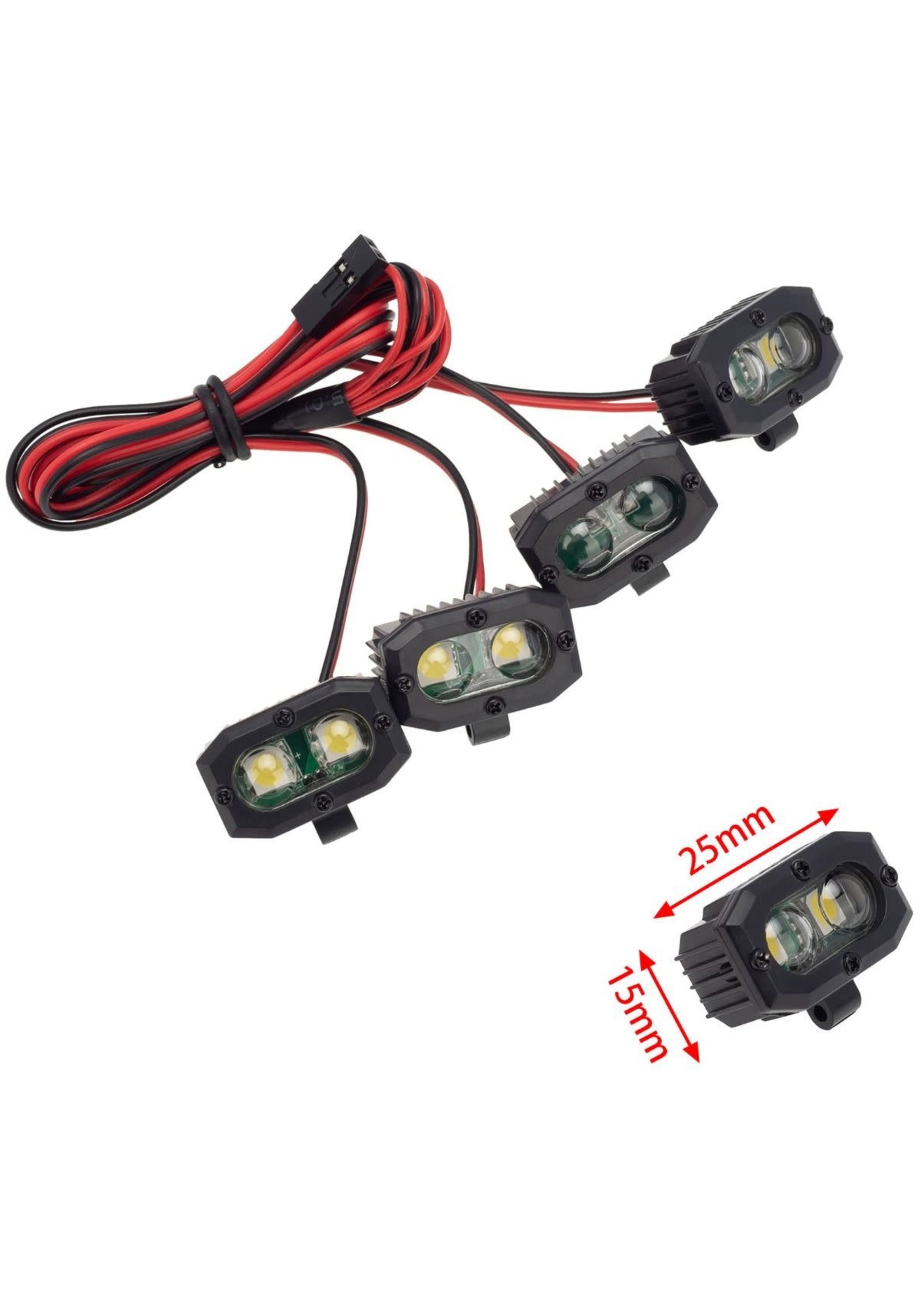 Power Hobby PowerHobby RC 4 Double lamp LED Lights Headlights Spotlight for 1/10 1/8