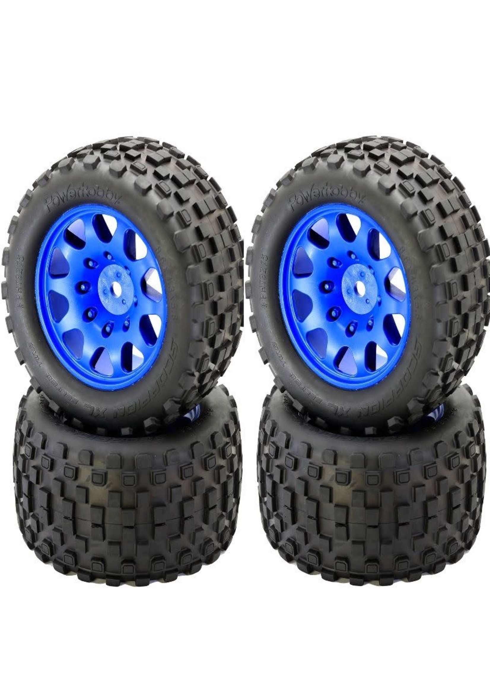 Power Hobby Powerhobby SCORPION XL Belted Tires / Viper Wheels (4) Traxxas X-Maxx 8S BLUE