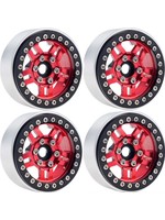 Power Hobby Powerhobby B4 Aluminum 1.9 Beadlock Wheels 9mm Hubs Red (4) 1/10 Rock Crawler