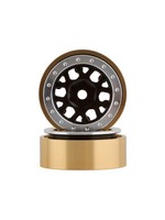 SSD SSD RC 1.0” Boxer Aluminum/Brass Beadlock Wheels (Black) (2)