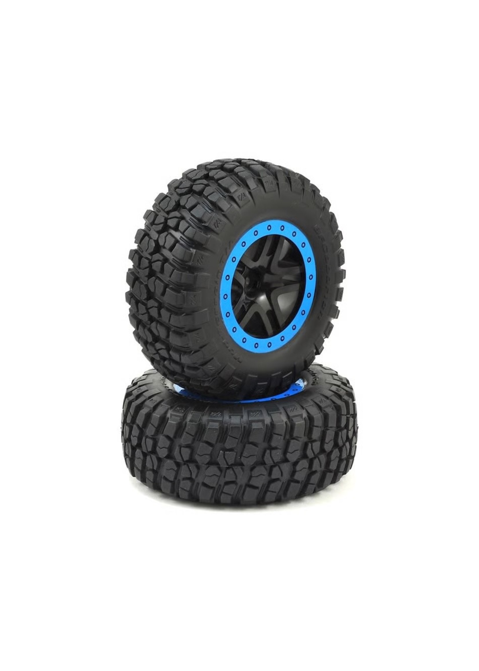 Traxxas Traxxas Tire/Wheel Assy Glued SCT Split-Spoke Black (2)