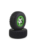 Traxxas Traxxas Mounted Tires SCT Beadlock 4WD Front Rear 2WD Rear Chrome Green