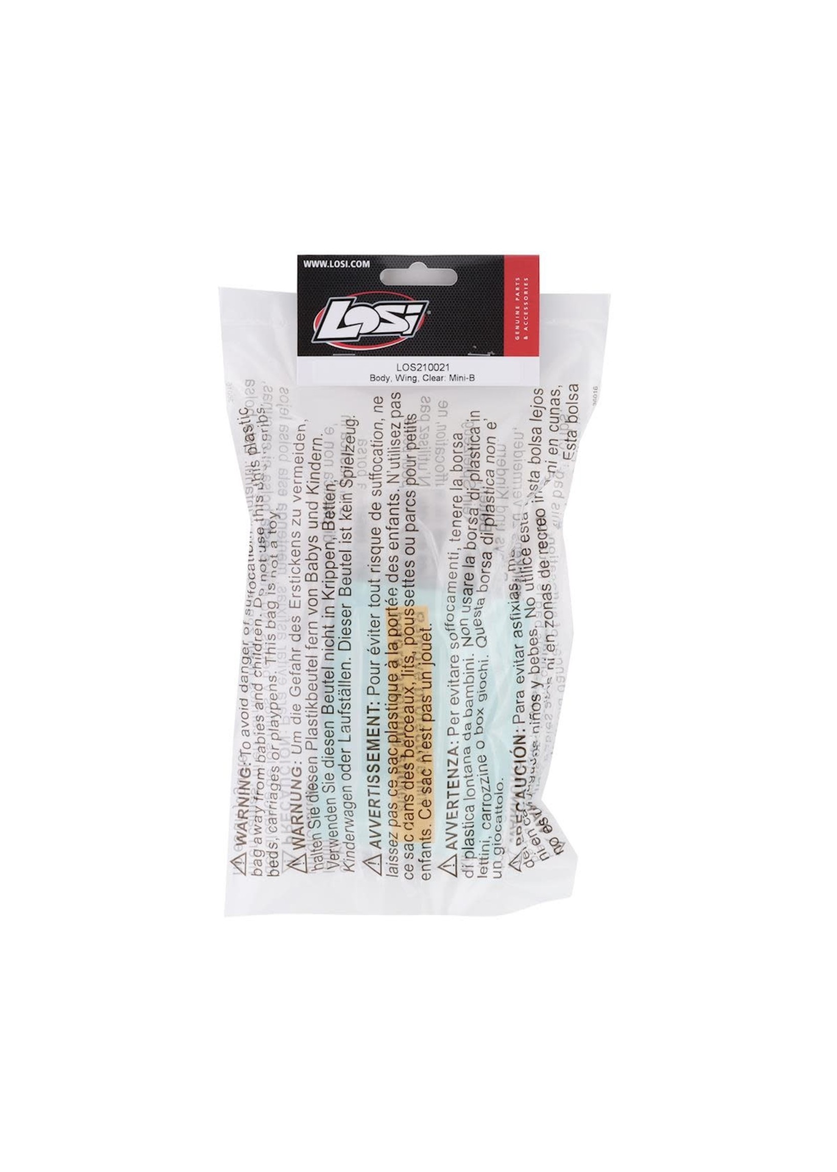 Losi LOS210021 Losi Mini-B Body & Wing (Clear)