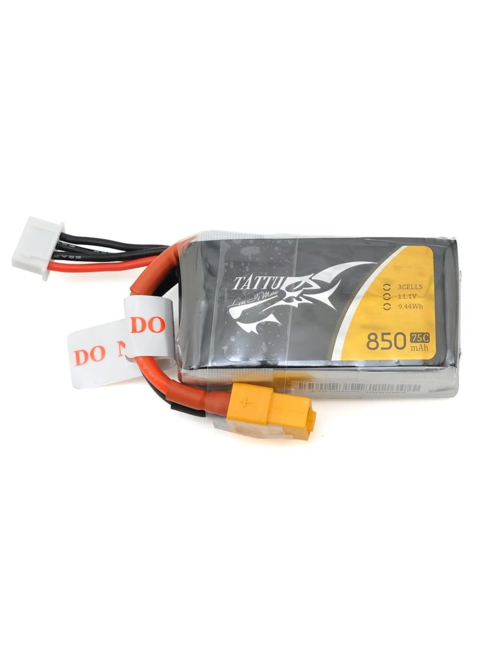Gens ace Tattu 3S LiPo Battery 75C (11.1V/850mAh) w/XT-60 Connector