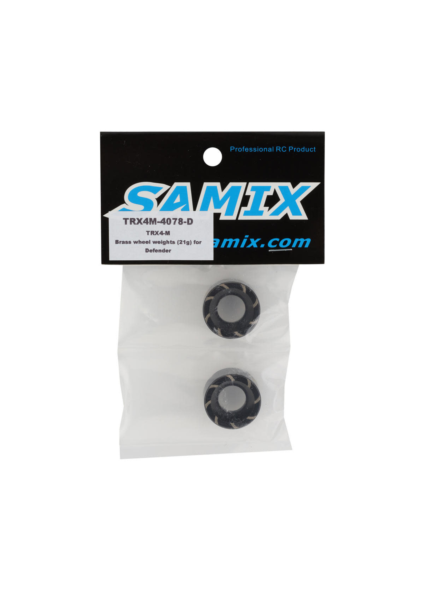 Samix SAMTRX4M-4078-D Samix TRX-4M Defender Brass Wheel Weights (Black) (2) (21g)