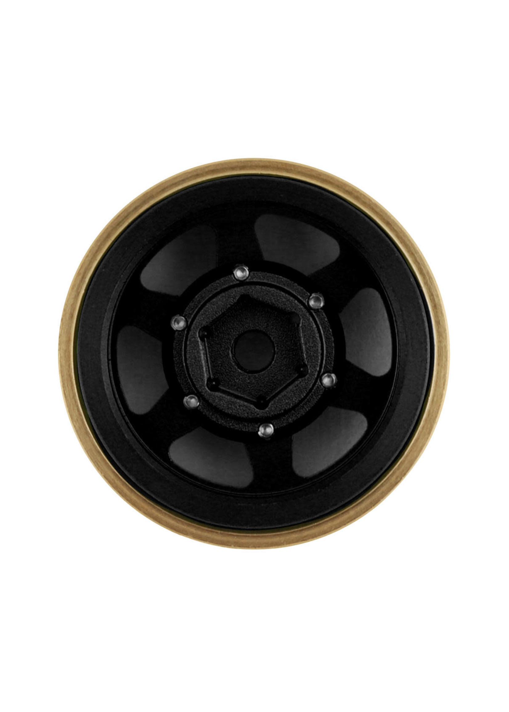 Samix SAMSCX24-6670BK Samix SCX24 Aluminum & Brass Adjustable Offset 1.0" Beadlock Wheels (Black) (4)