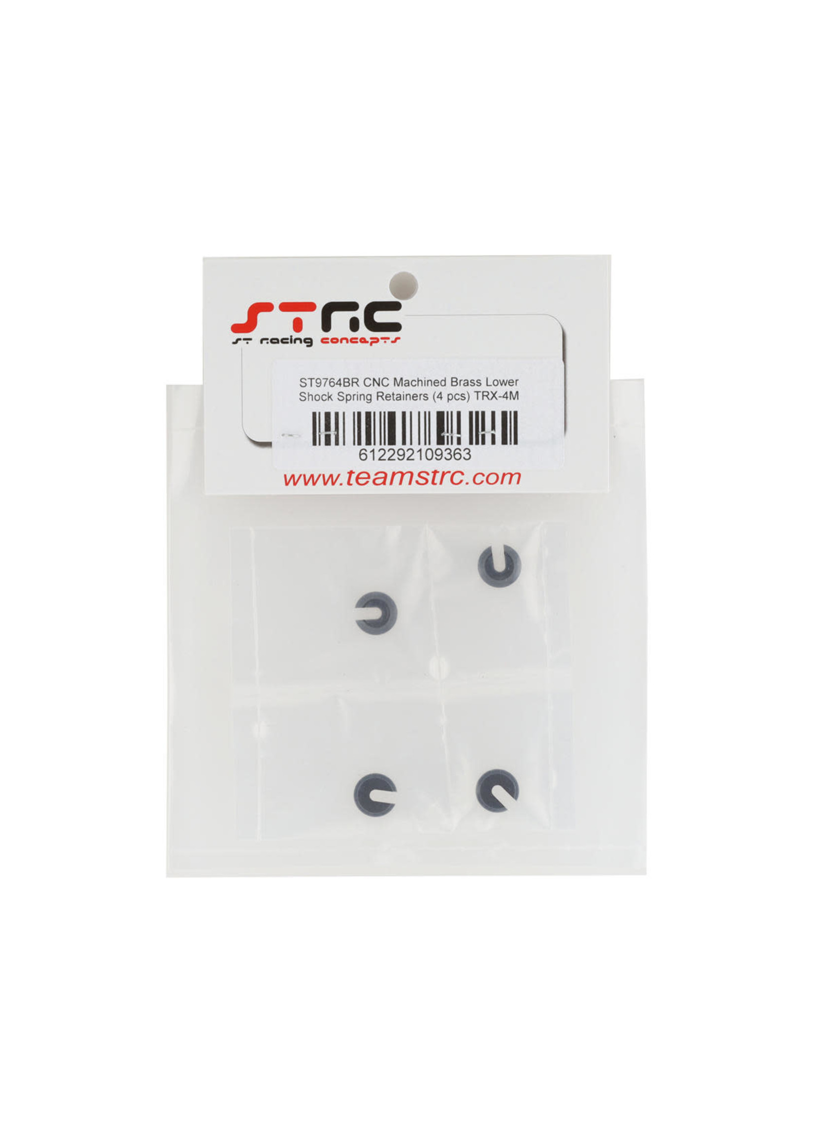 ST Racing Concepts SPTST9764BR ST Racing Concepts Traxxas TRX-4M Brass Lower Shock Spring Retainers (Black) (4)