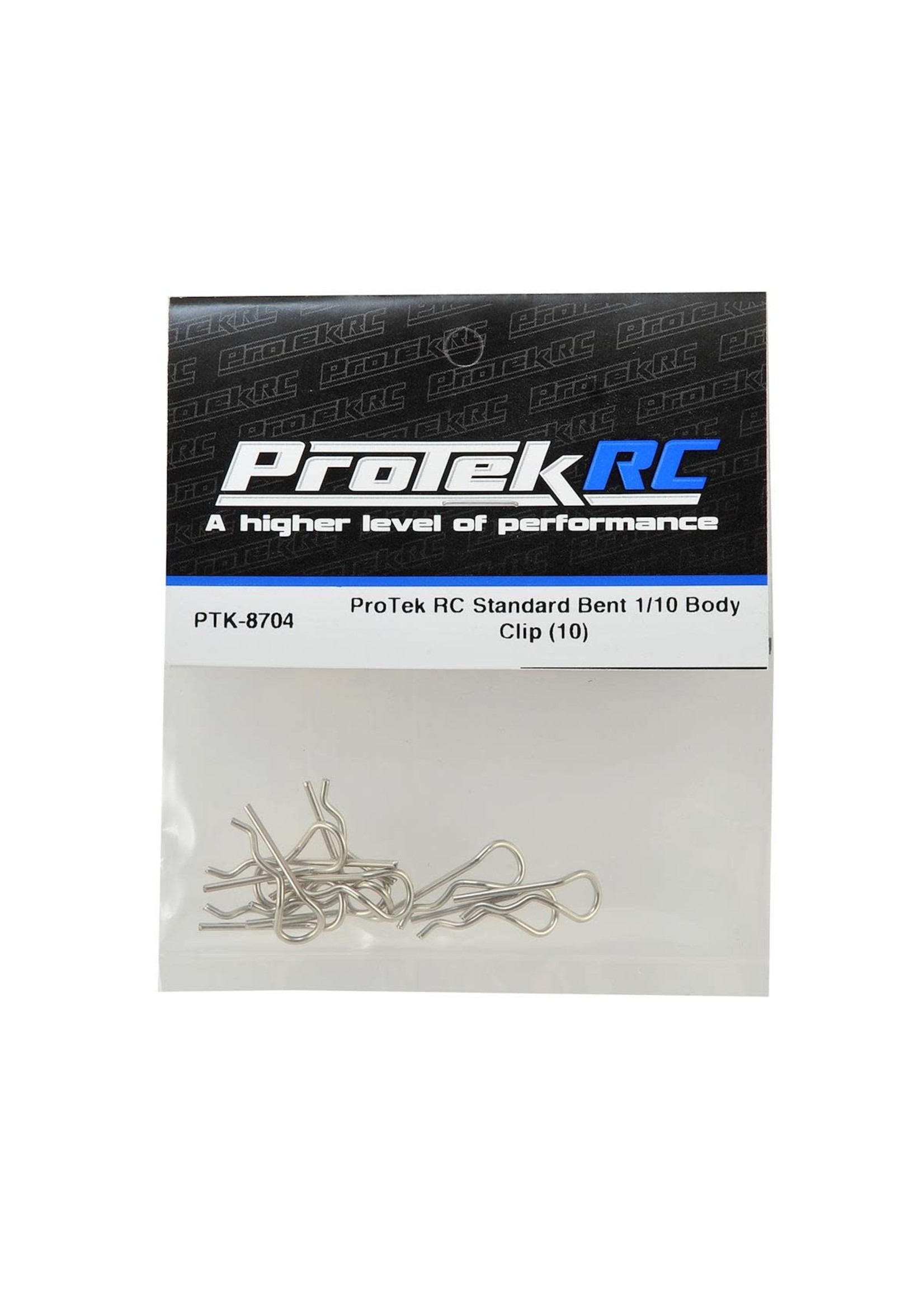 ProTek RC PTK-8704 ProTek RC Standard Bent Body Clip (10) (1/10 Scale)
