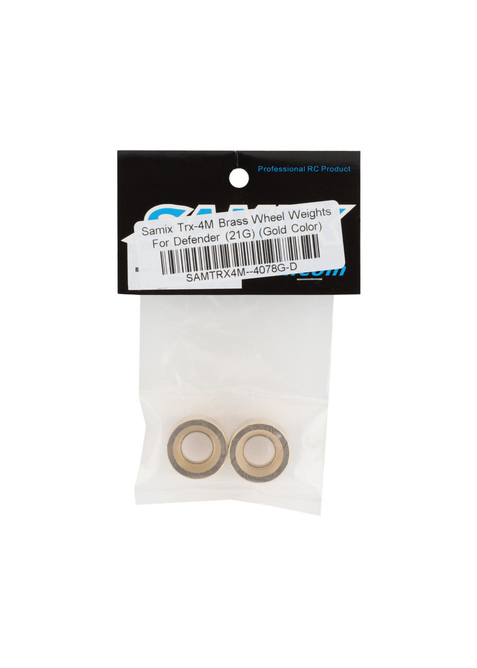Samix SAMTRX4M-4078G-D Samix TRX-4M Defender Brass Wheel Weights (Gold) (2) (21g)