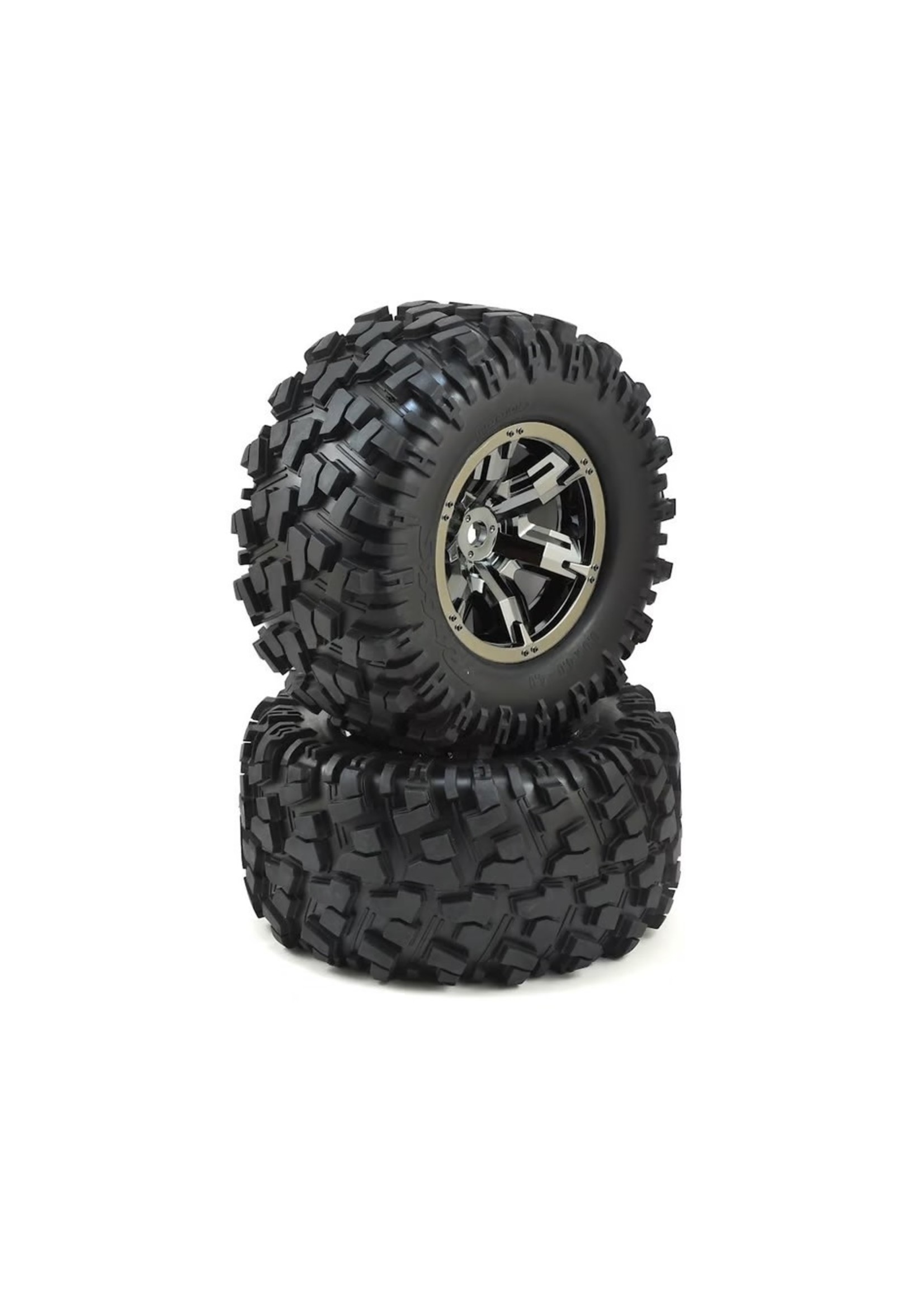 Traxxas Traxxas X-Maxx Assembled Black Chrome Tires & Wheels (2)