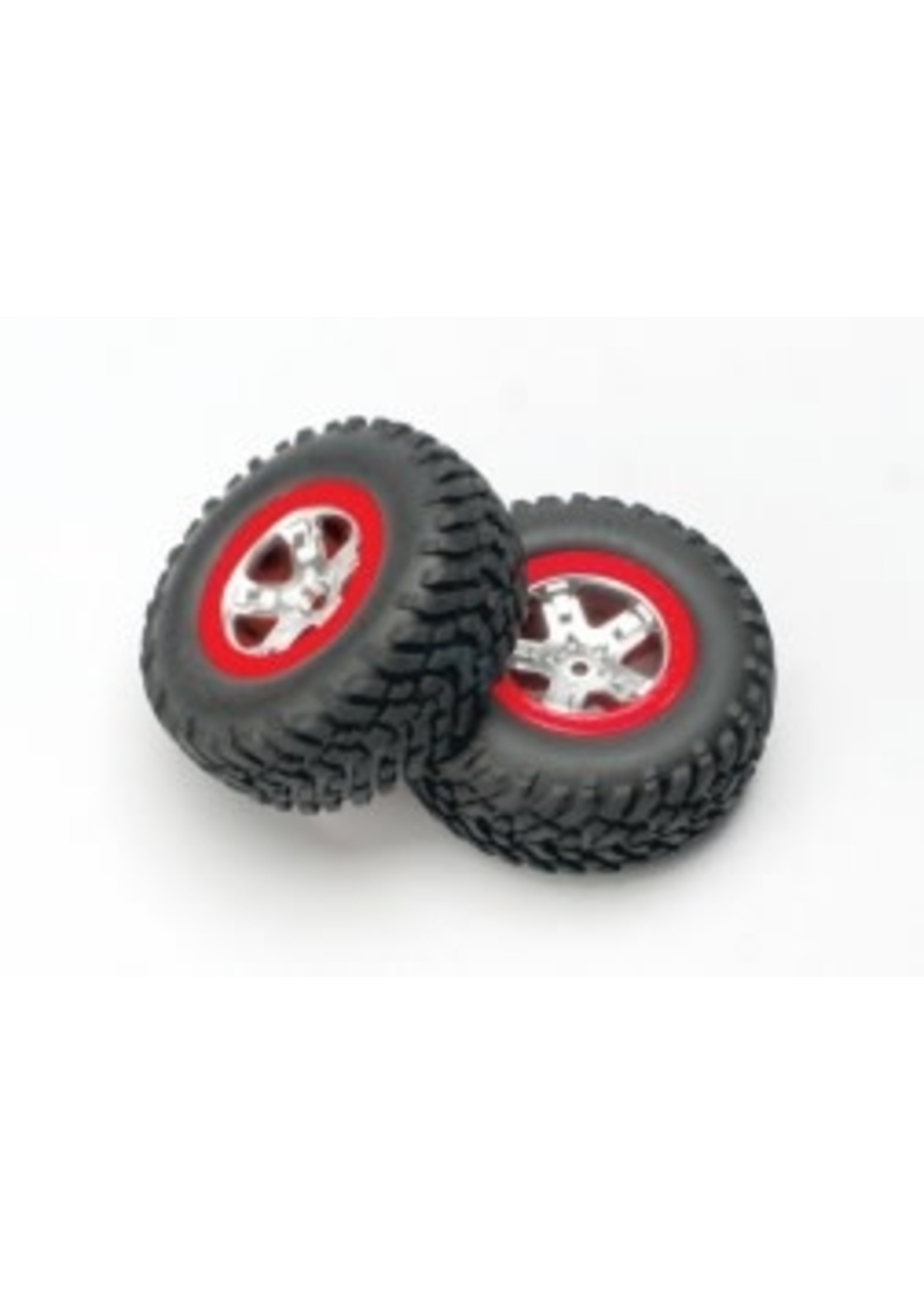 Traxxas 5873A Traxxas 2.2/3.0 Tire w/SCT Rear Wheel (2) (Satin Chrome) (Standard)