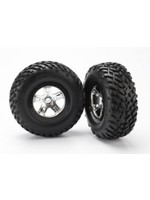 Traxxas Traxxas 2.2/3.0 Tire w/SCT Rear Wheel (2) (Satin Chrome) (Standard)