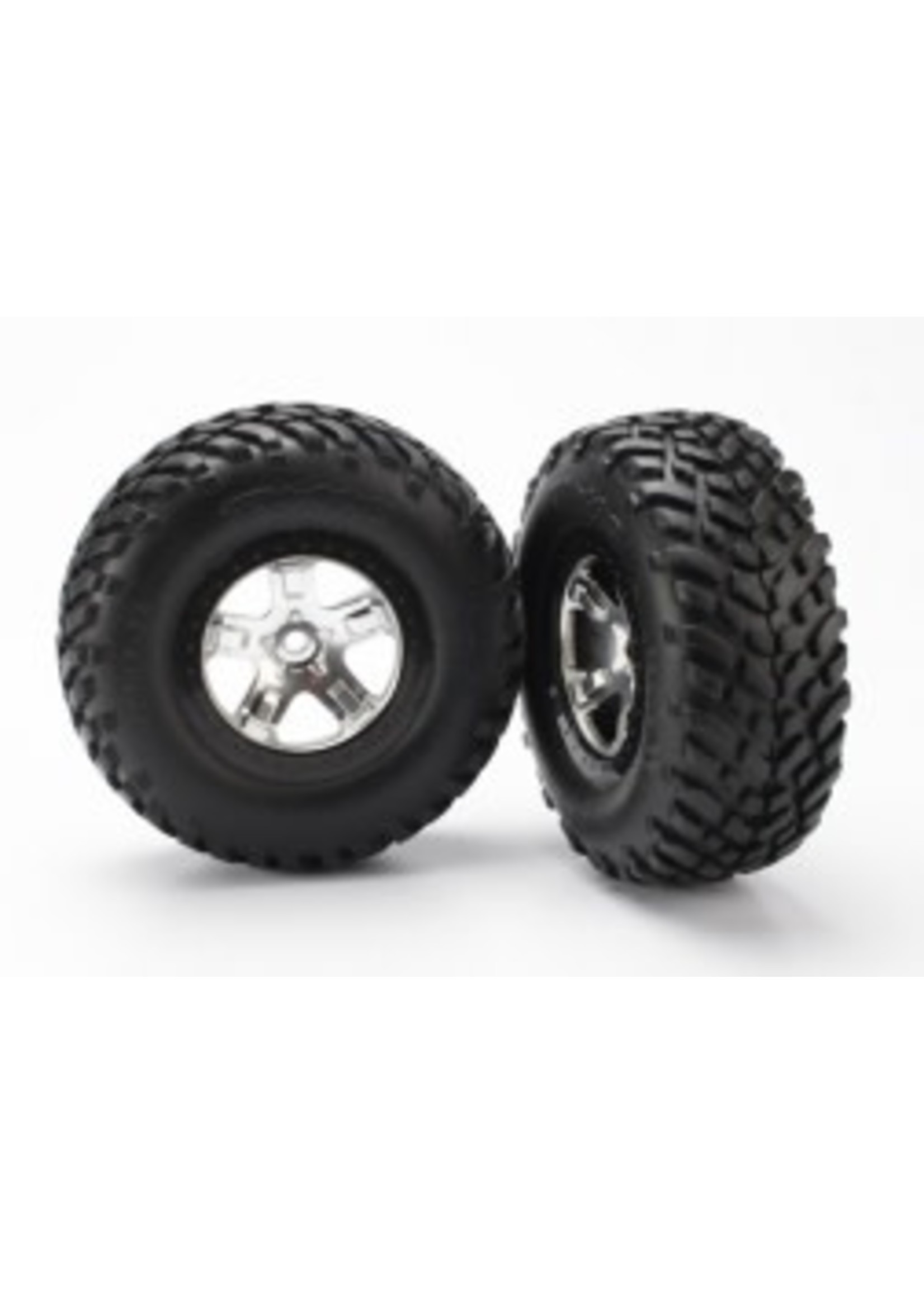 Traxxas 5873X Traxxas 2.2/3.0 Tire w/SCT Rear Wheel (2) (Satin Chrome) (Standard)