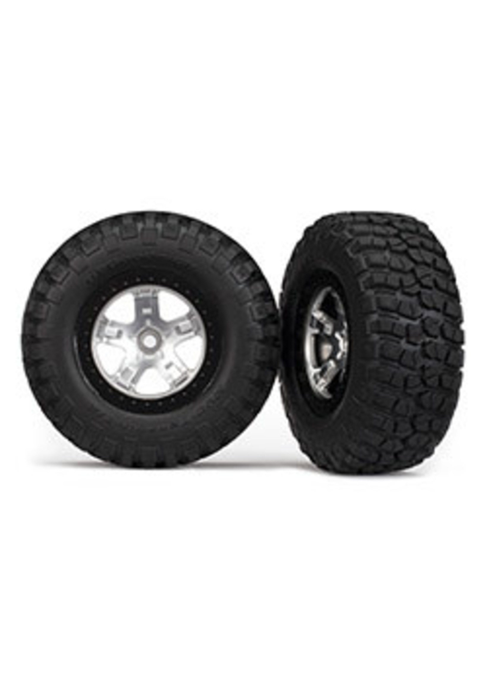 Traxxas 5878 Traxxas BFGoodrich KM2 Tire w/SCT Rear Wheel (2) (Satin Chrome) (Standard)