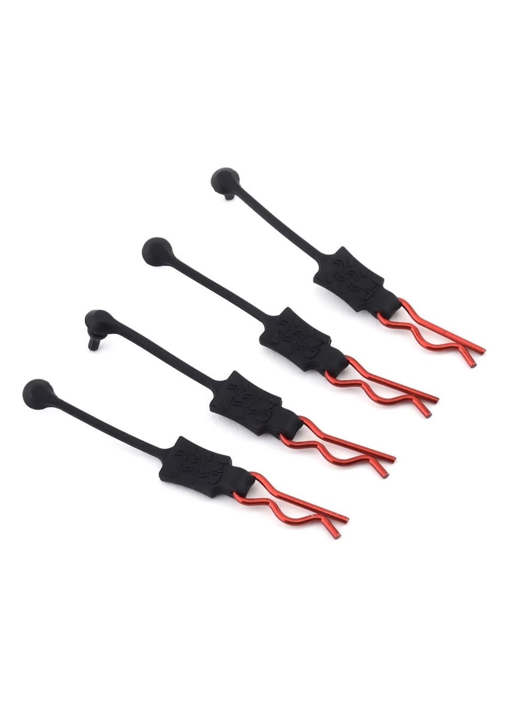Hot Racing Hot Racing Body Clip Retainers 1/8 Scale (4) Red