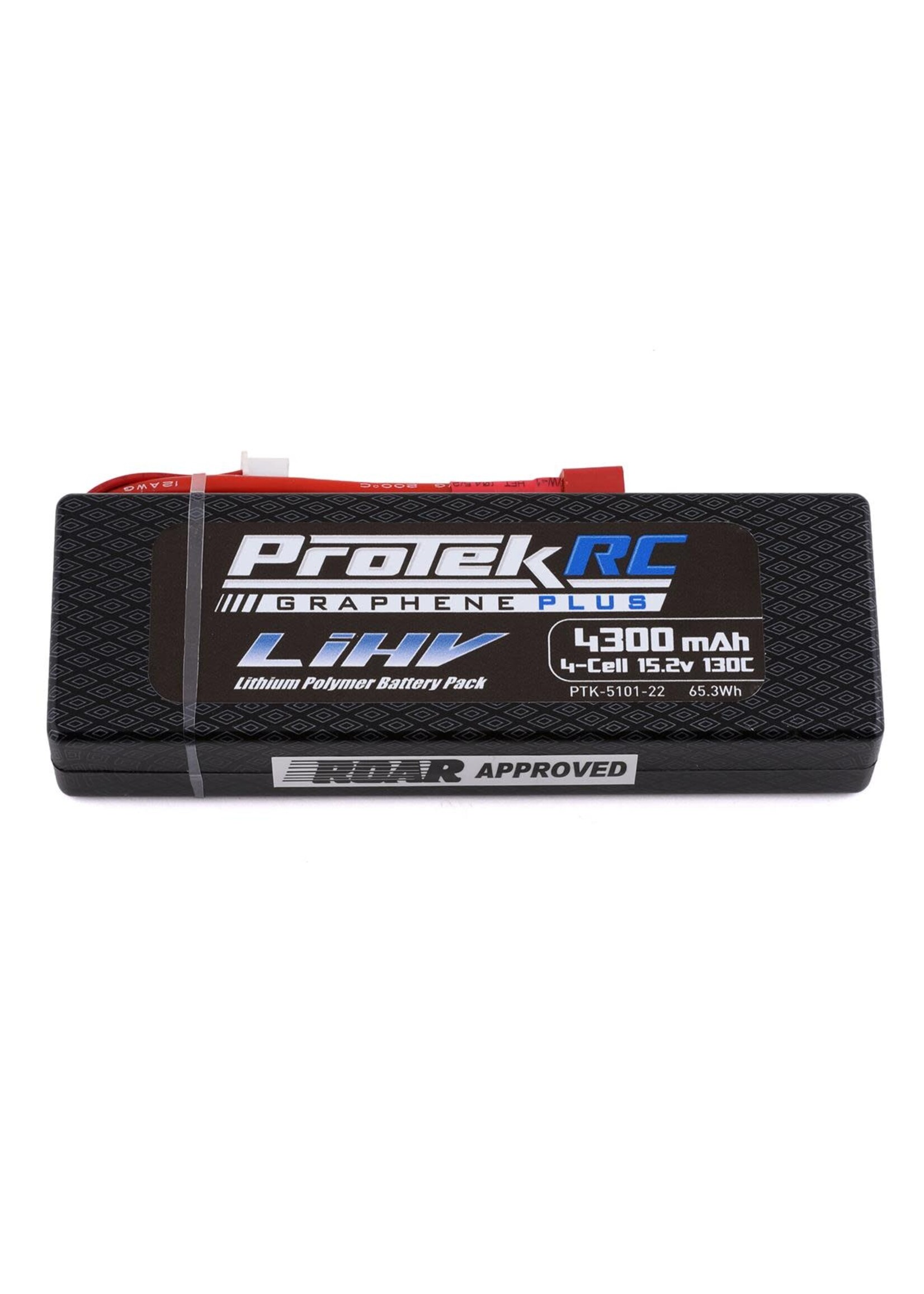 ProTek RC PTK-5101-22 ProTek RC 4S 130C Low IR Si-Graphene + HV LCG LiPo Battery (15.2V/4300mAh) w/T-Style Connector (ROAR Approved)
