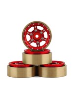 Samix Samix SCX24 Aluminum & Brass Adjustable Offset 1.0" Beadlock Wheels (Red) (4) (23.75g)