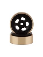 SSD SSD RC 1.0” Aluminum/Brass 5-Slot Beadlock Wheels (Black) (2) (24g)