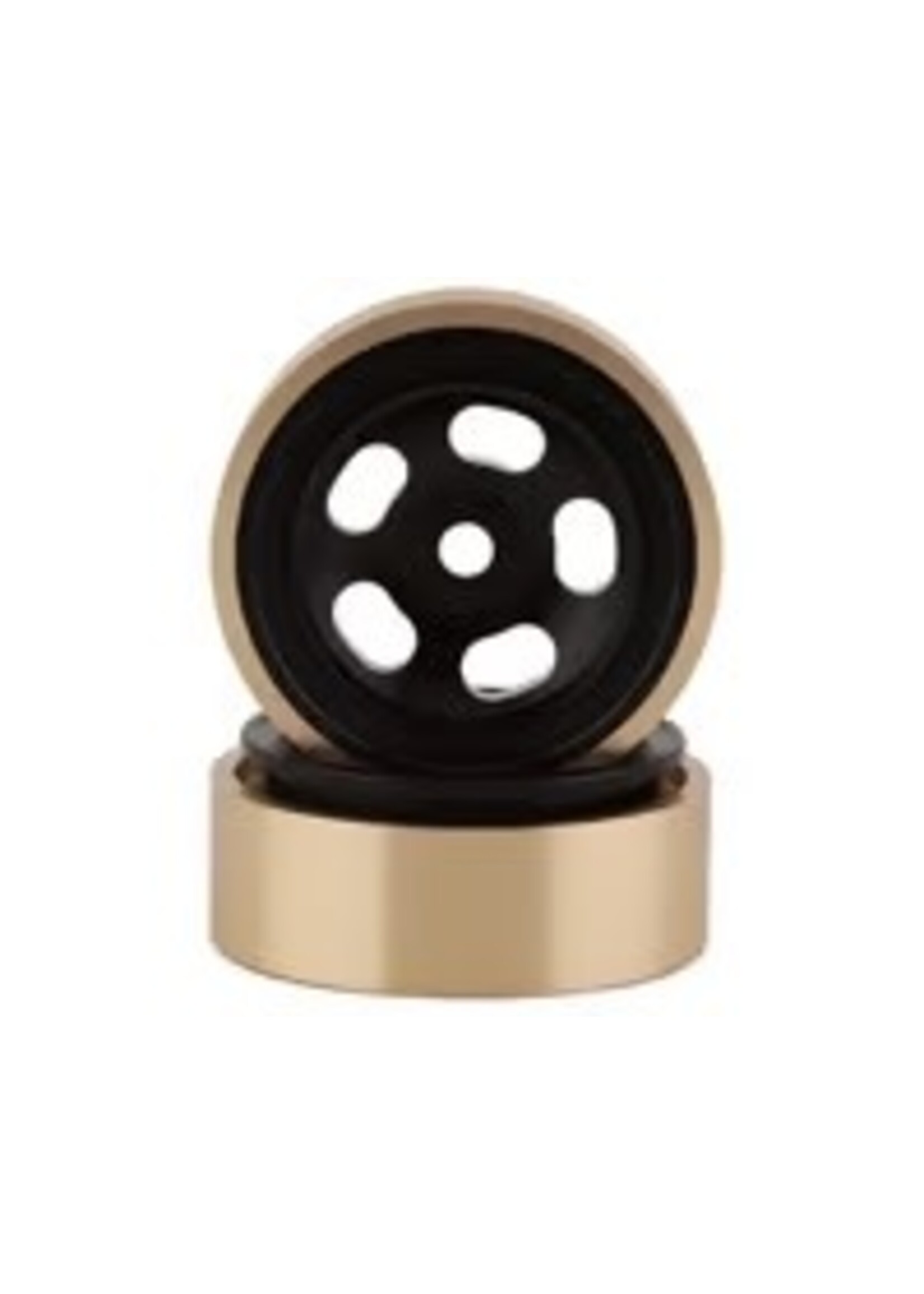 SSD SSD00503 SSD RC 1.0” Aluminum/Brass 5-Slot Beadlock Wheels (Black) (2) (24g)