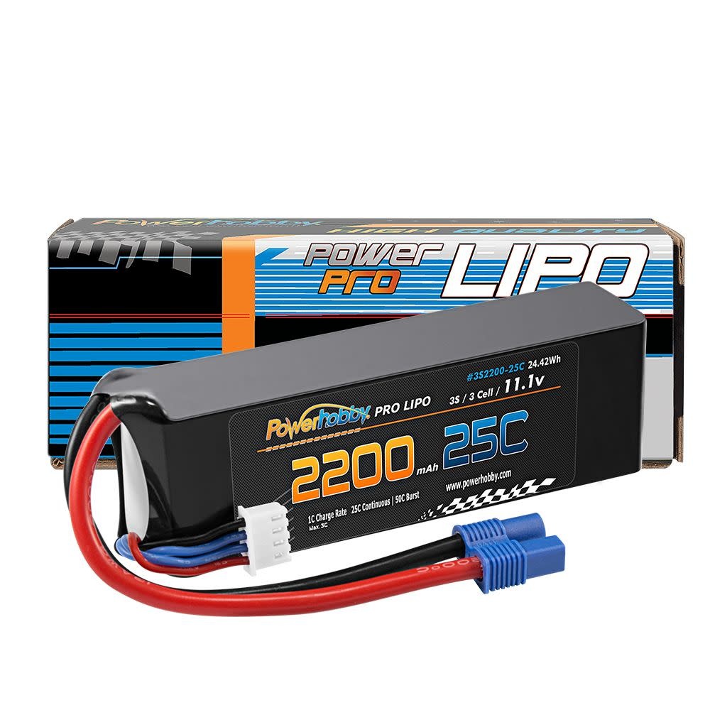 Powerhobby 3S 11.1V 2200mAh 25C Lipo Battery Pack w EC3 Plug SKIP TO ...