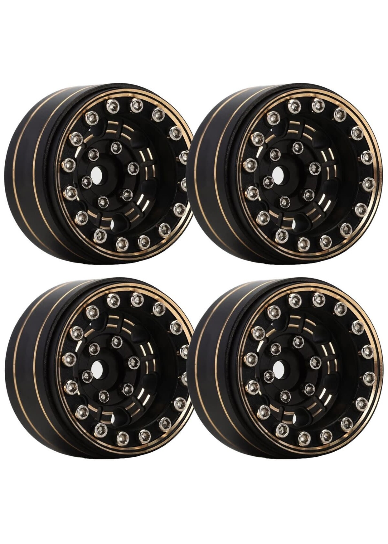 Power Hobby PHB5324 Powerhobby 1.0" Z1 Brass Beadlock Crawler Wheels 1/24 Axial SCX24 Jeep Bronco