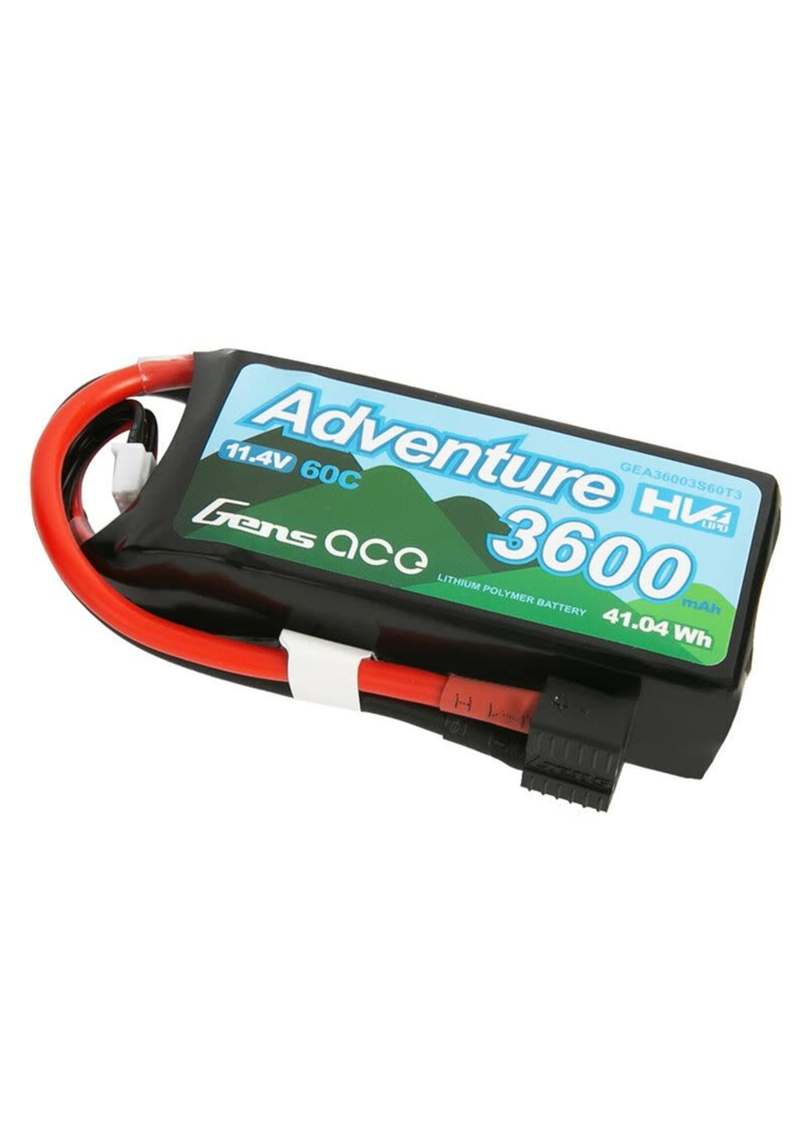 Gens ace GEA36003S60T3 Gens Ace Adventure 3s LiHv Battery Pack 60C (11.4V/3600mAh) w/Deans, XT60