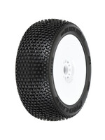 Pro-Line Pro-Line Blockade Pre-Mounted 1/8 Buggy Tires (2) (White) (S3) w/Lightweight Wheel
