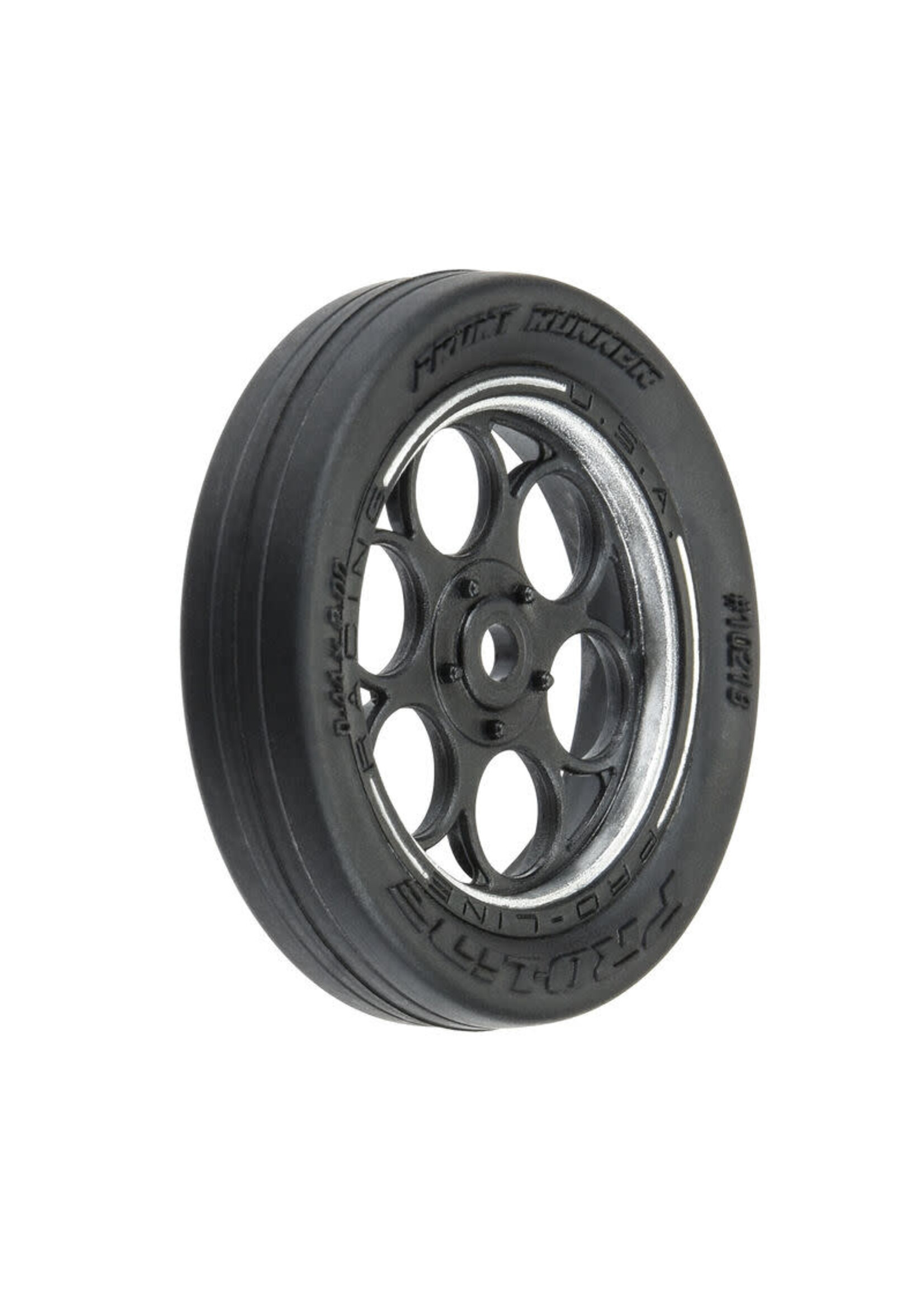 Pro-Line Pro-Line 1/16 Front Runner Front MTD No-Prep Drag Tires (Black/Silver) (2) w/8mm Wheel Hex