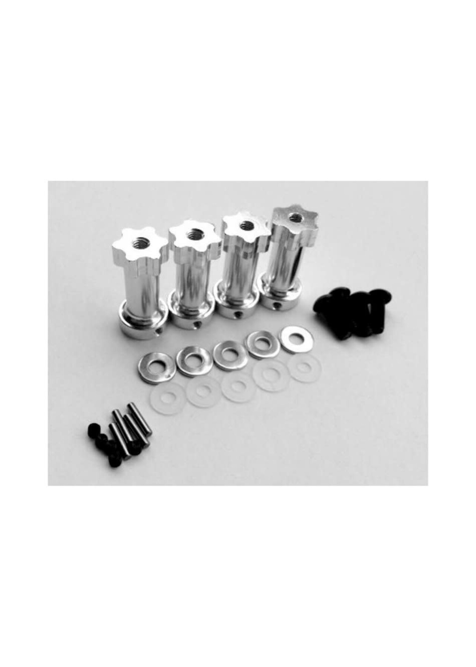 Hot Racing HRASLF10Y08 Hot Racing 12mm Hex Aluminum Wheel Widener (Silver) (4) (25mm Extension)