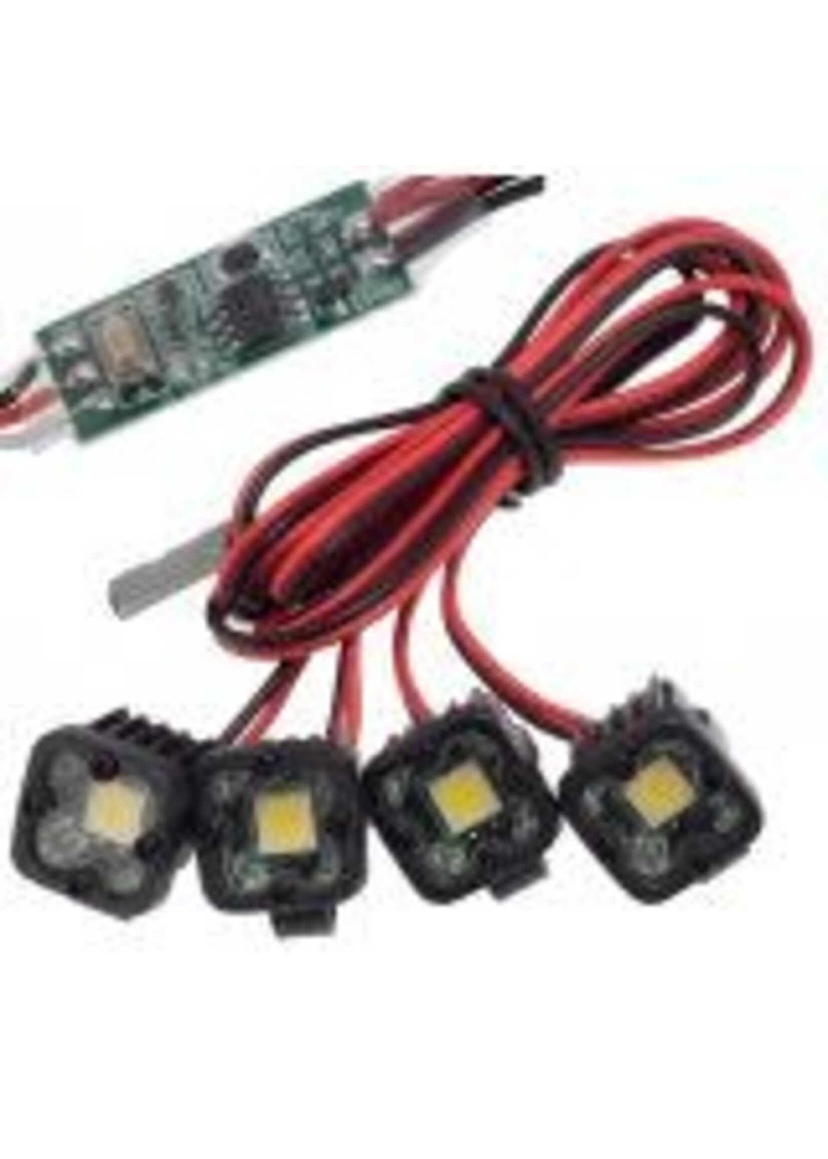 Power Hobby PHLight-004 PowerHobby RC 4 LED Lights Headlights Spotlight w/ Controller for 1/10 1/8