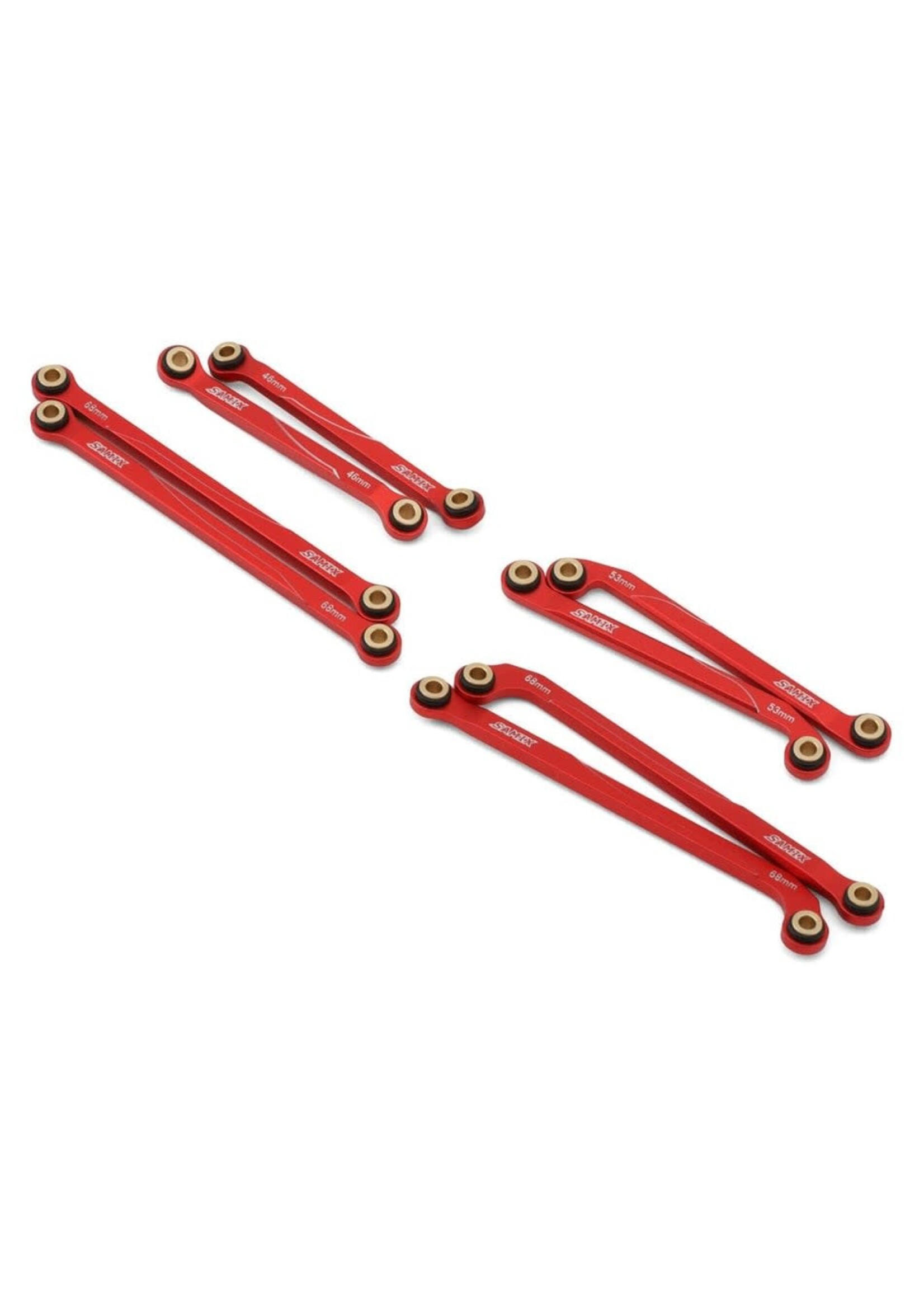 Samix SAMTRX4M-6031-RD Samix TRX-4M Aluminum High Clearance Link Set (Red) (8)