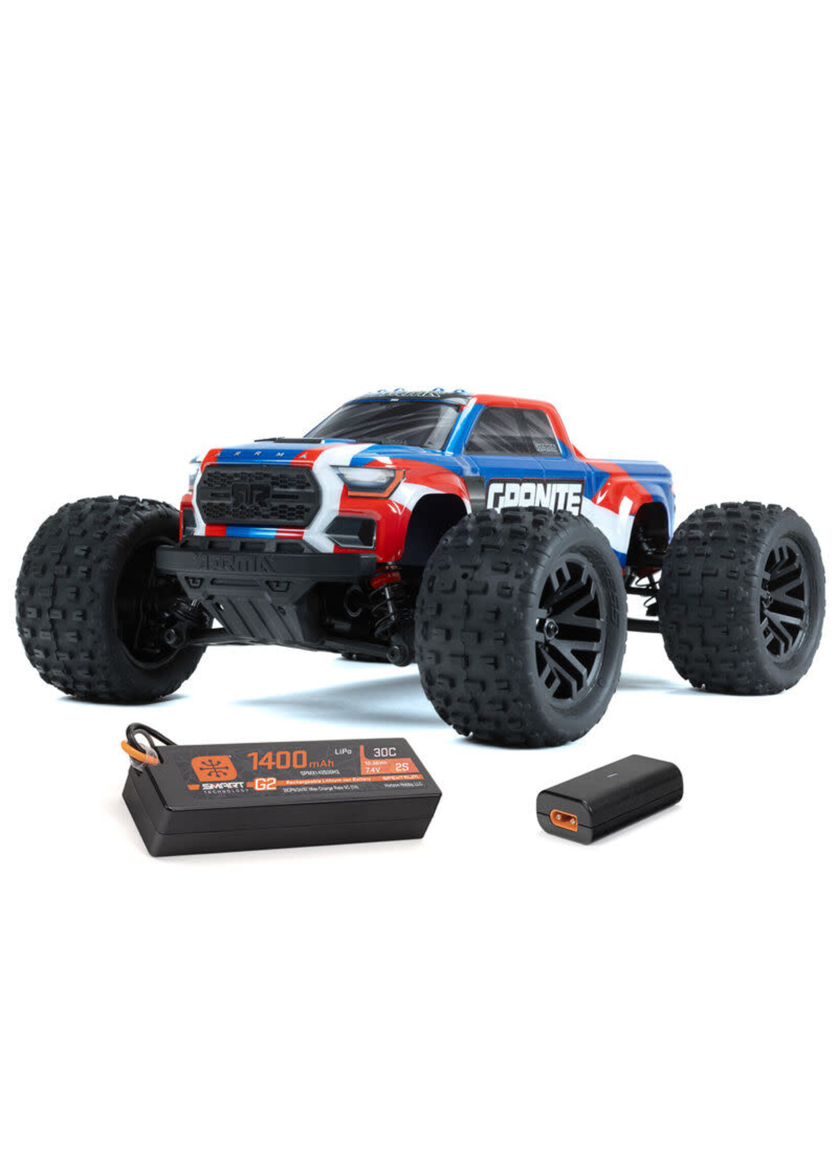 ARRMA ARRMA 1/18 GRANITE GROM MEGA 380 Brushed 4X4 Monster Truck RTR with Battery & Charger, Blue