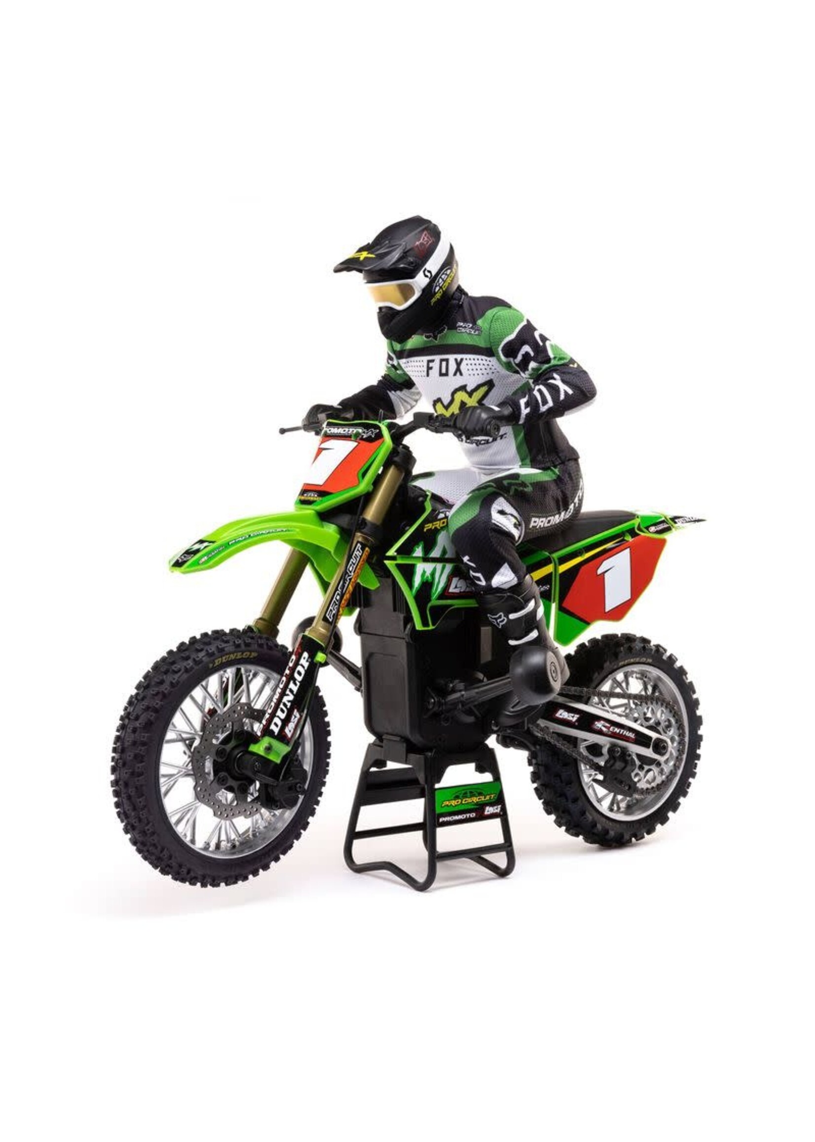 Losi LOS06002 Losi 1/4 Promoto-MX Motorcycle RTR with Battery and Charger, Pro Circuit (GREEN)