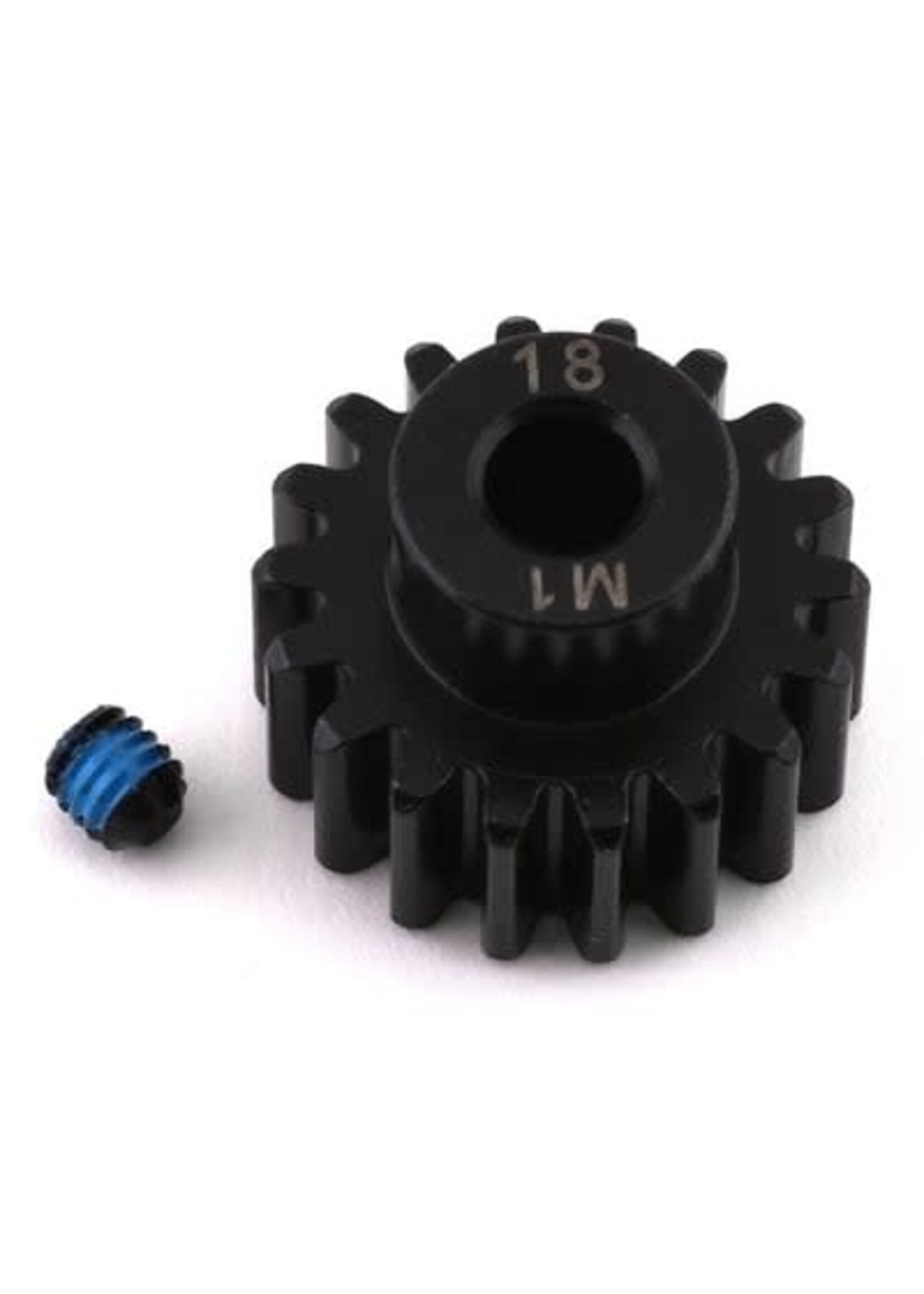 Traxxas 6491R Gear, 18-T pinion (machined) (1.0 metric pitch) (fits 5mm shaft)/ set screw (for use only with steel spur gears)