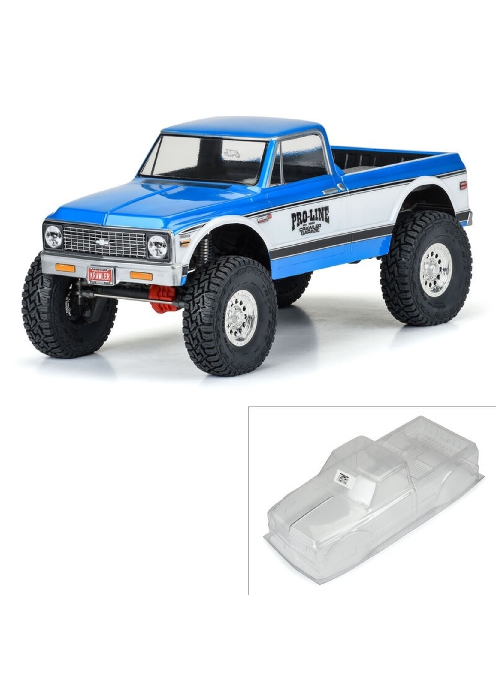 Pro-Line PRO360400 PROLINE 1/10 1972 Chevy K-10 Clear Body 12.3" Wheelbase Crawlers
