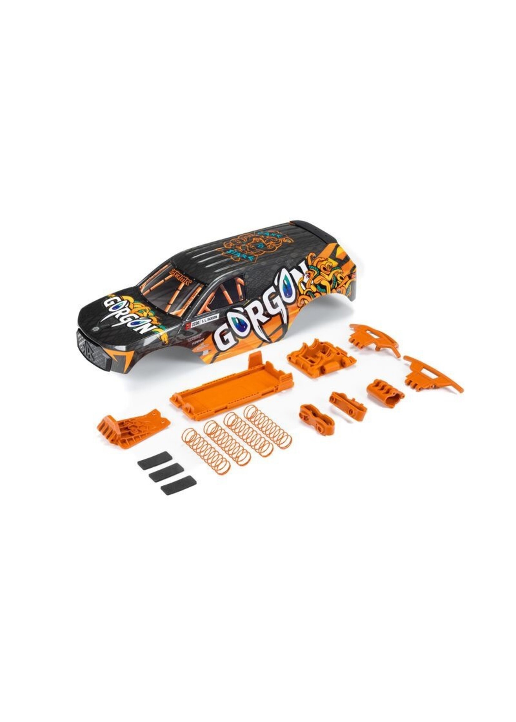 ARRMA ARA402357 GORGON Painted Decaled Trimmed Body Set, Orange