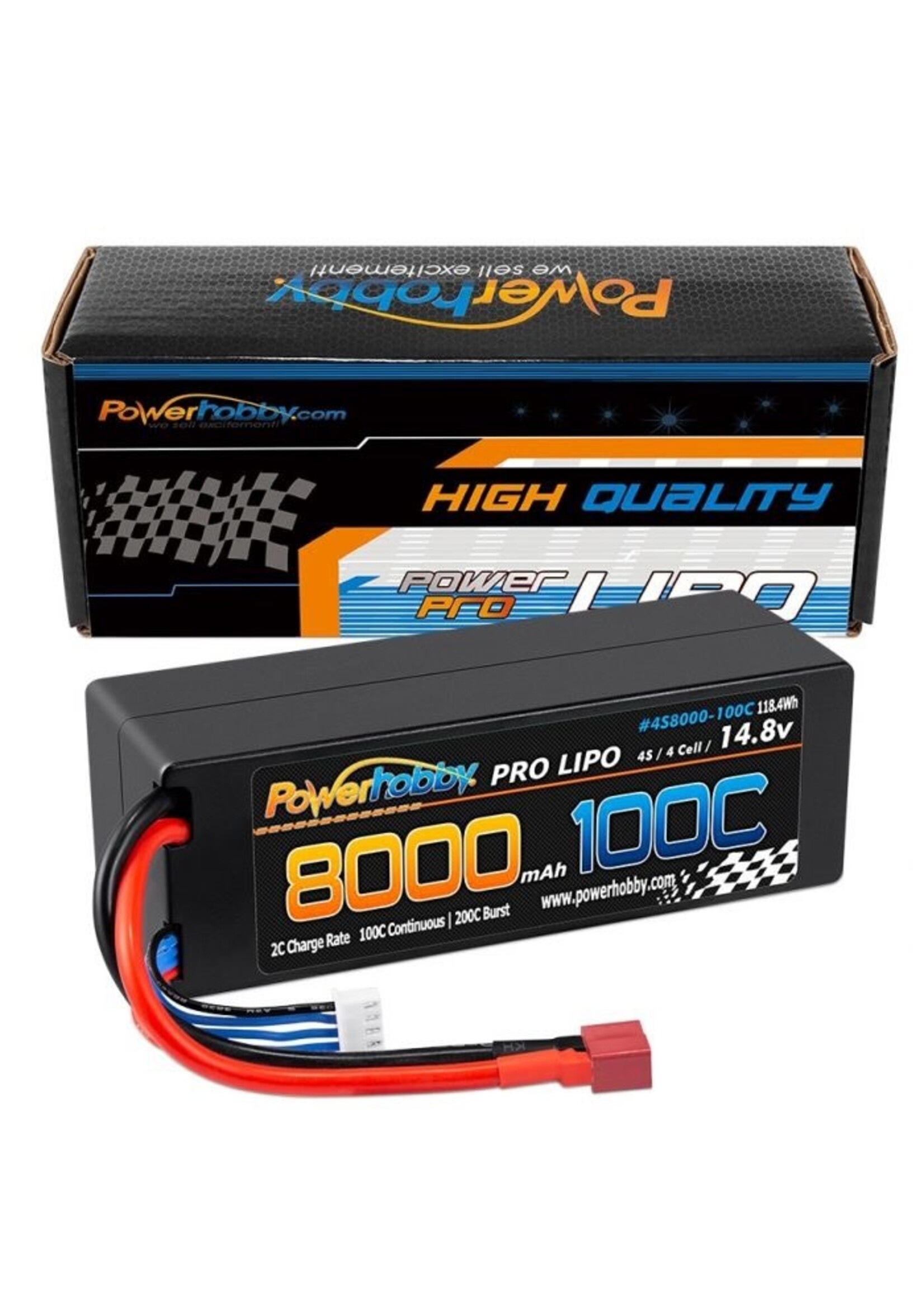 Power Hobby Powerhobby 4s 14.8V 8000MAH 100C Lipo Battery w DEANS Plug Hard Case