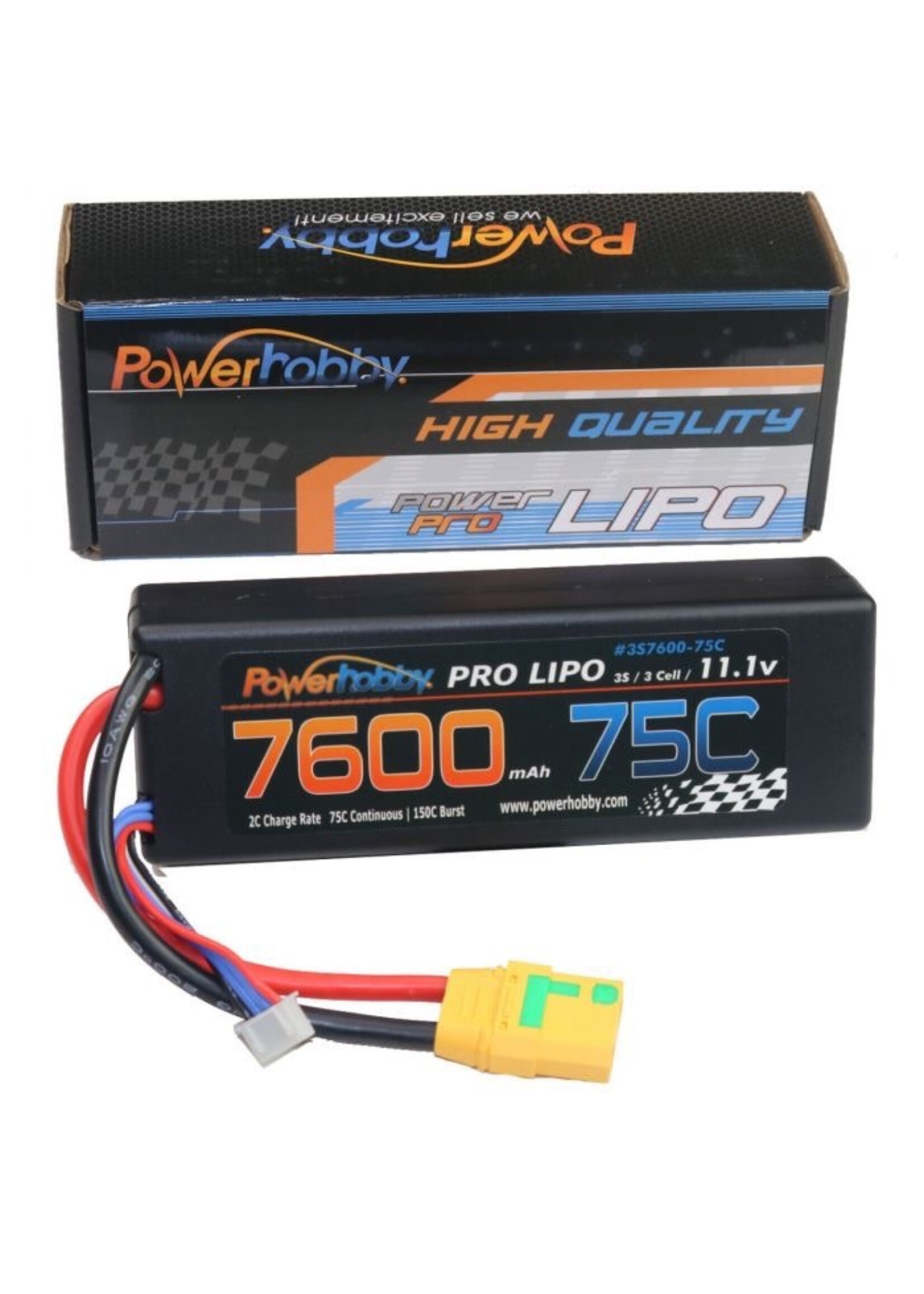 Power Hobby Powerhobby 3s 11.1v 7600mah 75c Lipo Battery w XT90 Plug Hard Case