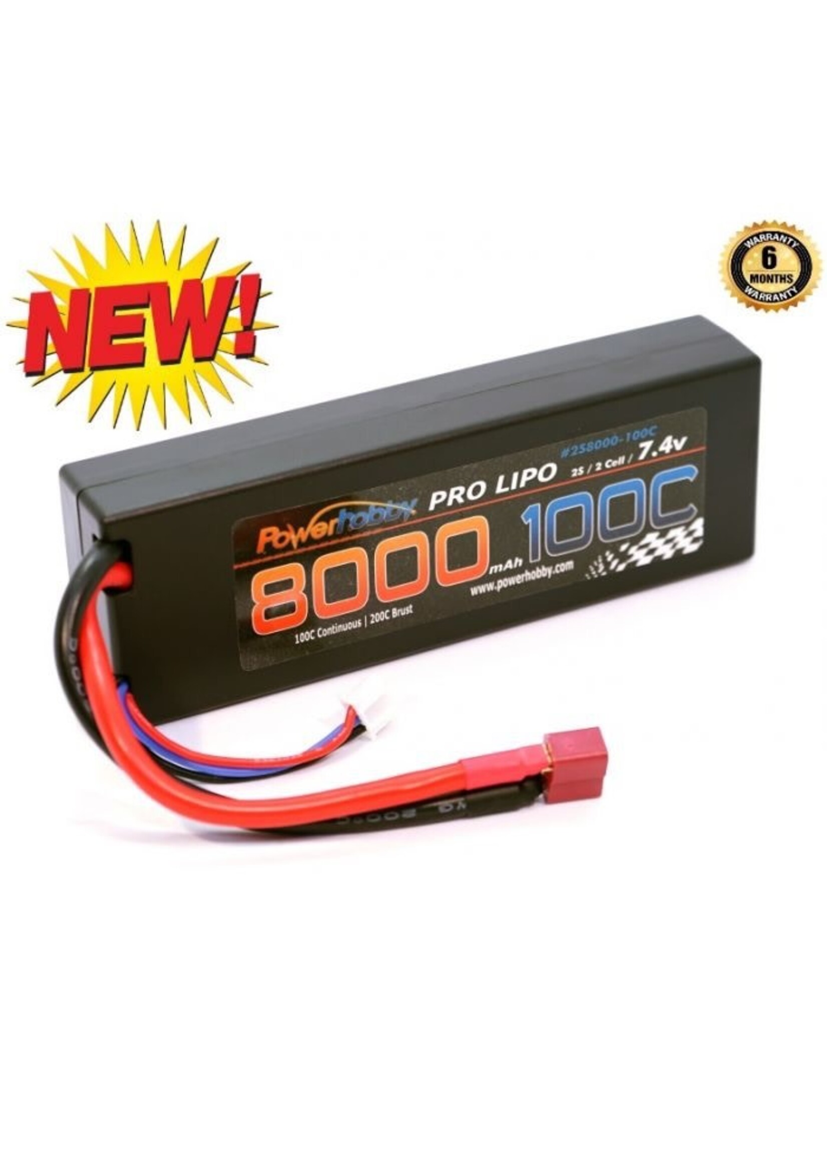Power Hobby Powerhobby 2s 7.4V 8000mah 100c-200C Lipo Battery W Deans Plugs