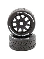 Power Hobby Powerhobby 1/8 GT Phantom Belted Mounted Tires 17mm Medium Black Wheels