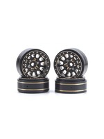 Power Hobby Powerhobby Axial SCX24 1.0" Black / Gold Brass Beadlock Crawler Wheels 1/24